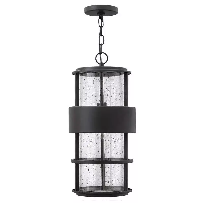 Hinkley 1902SK Outdoor Saturn Satin Black Hanging Light