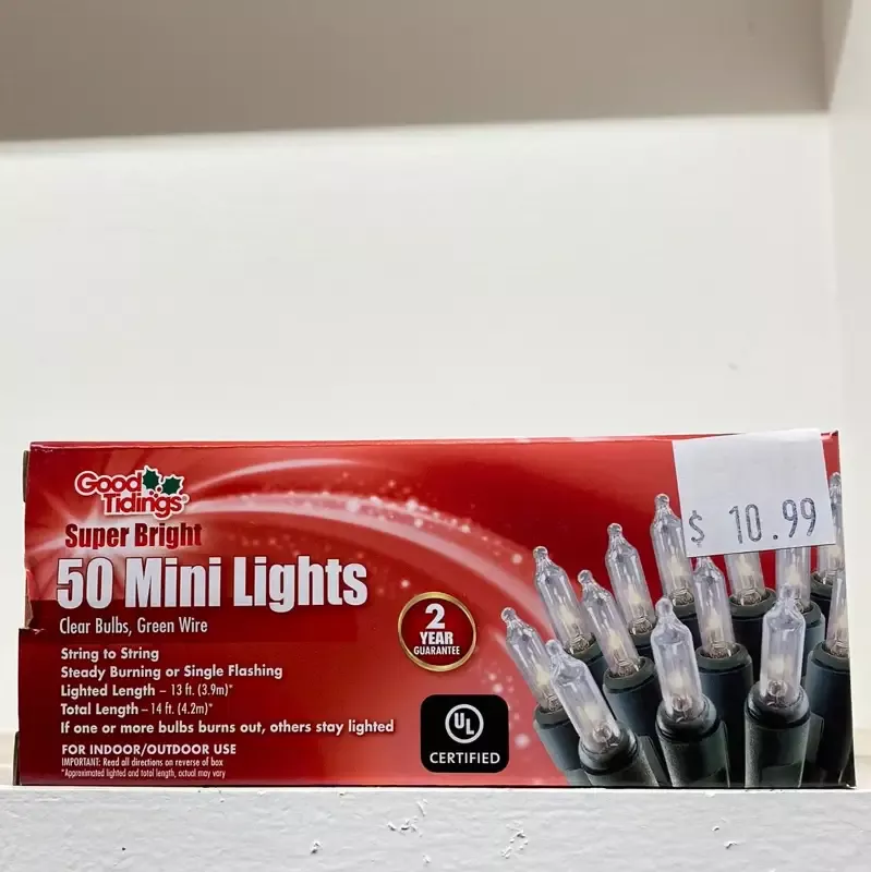 Holiday Lights 50 Super Bright Mini Lights Clear Bulbs