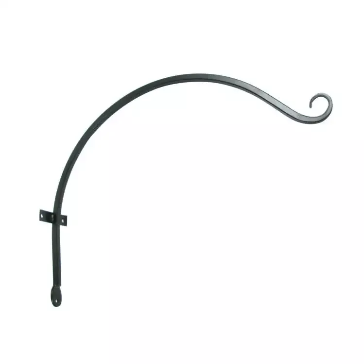The Hookery 18″ Curved Wall-Mount Black Wrought Iron Hook A-24