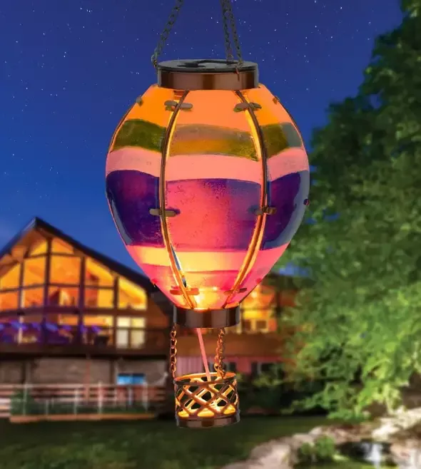 Hot Air Balloon Solar Lantern SM – Stripe