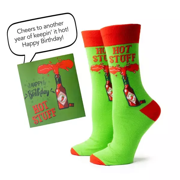 IT’S YO BIRTHDAY Gift Card Sock Set Hot Stuff