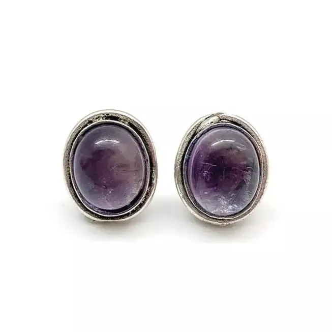 Kashi Semiprecious Stone Post Earrings – Amethyst E28AM