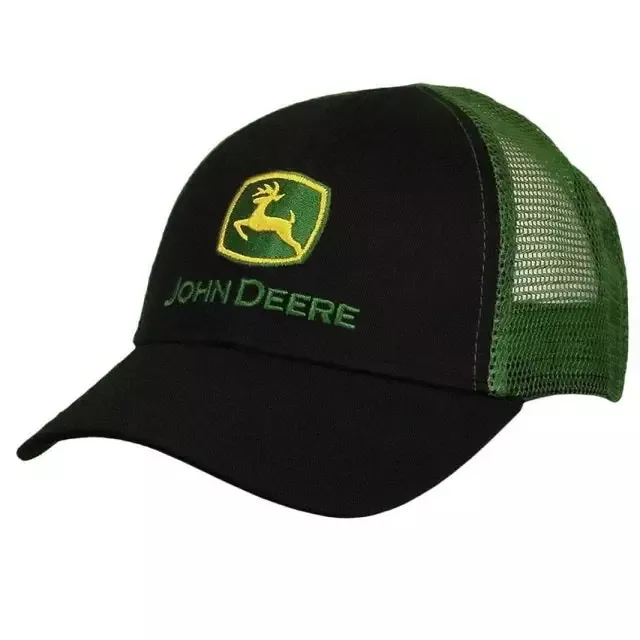 Kid’s John Deere Black & Green Mesh Back Trucker Hat