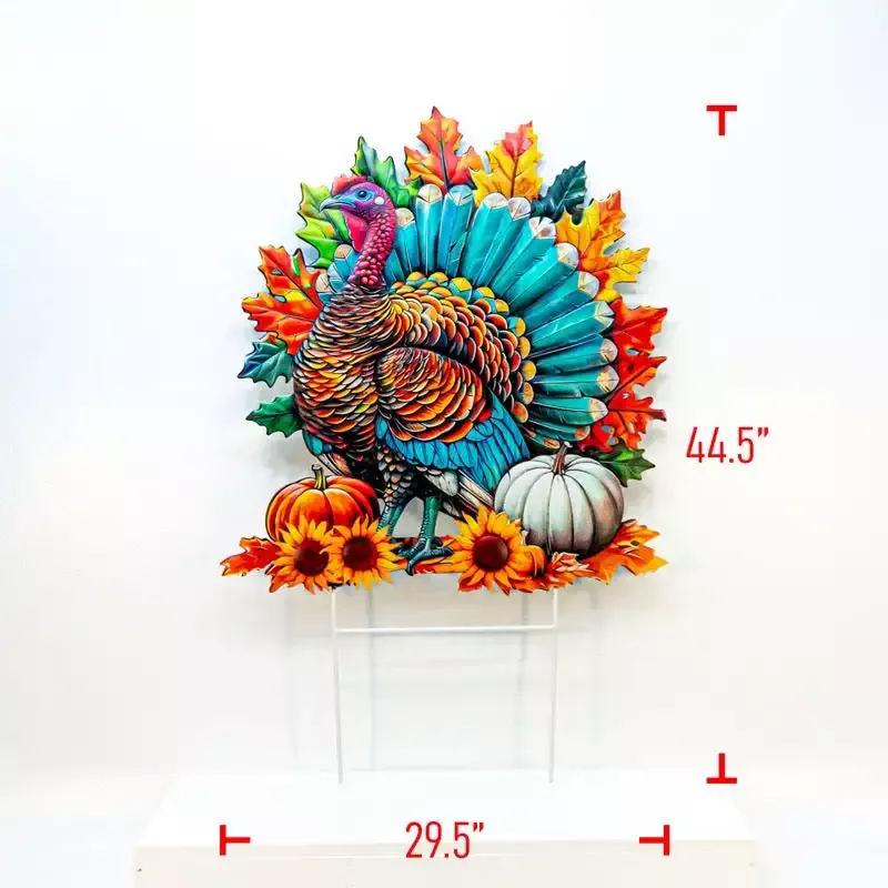 Large Metal Turkey On 2 Poles
