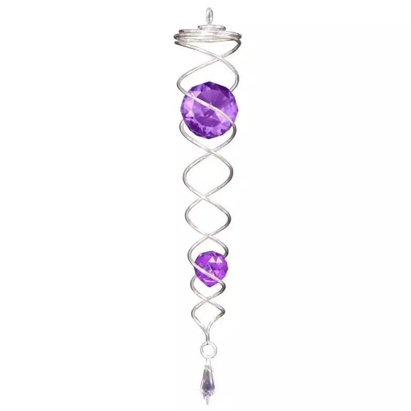Large Silver / Purple – Crystal Spiral Tail