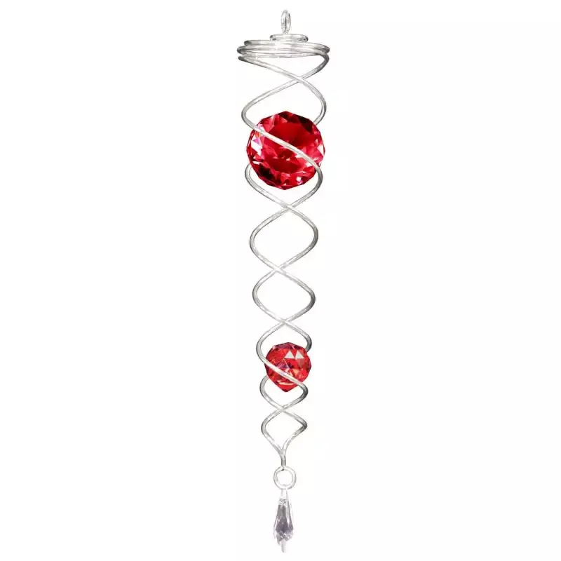 Large Silver / Red – Crystal Spiral Tail