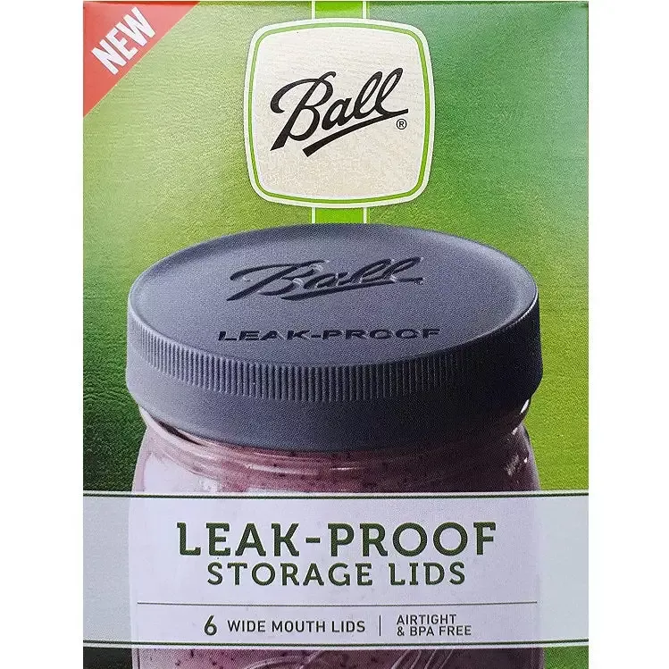 Leak Proof Plastic Storage Lids for Wide Mouth Mason Jars