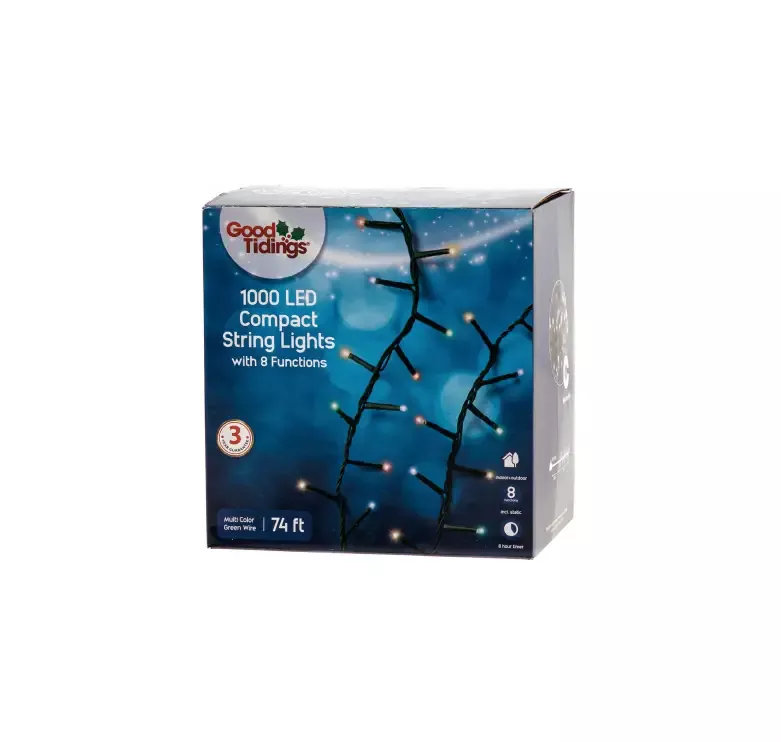 LED Compact 1000 Multi Twinkle 74′ Function Greenwire