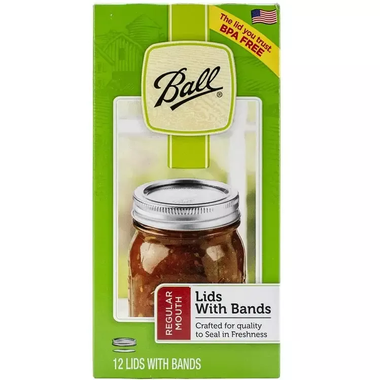 Lids & Bands for Regular Mouth Mason Jars, 12 pack