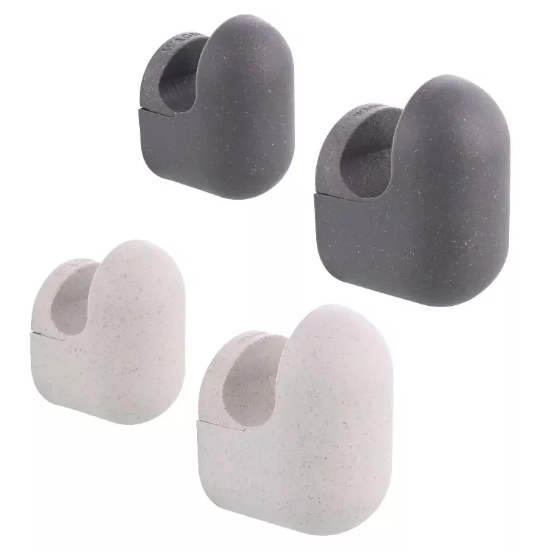 Light/Dark Gray Pill Design Multipurpose Wall Hooks 4 Pack – 2 Sizes