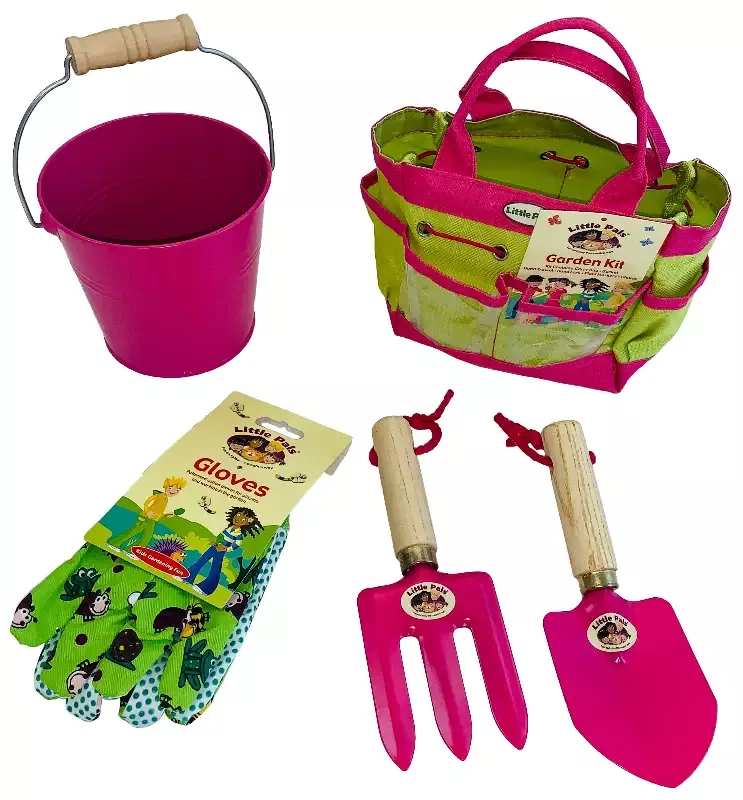 Little Pals Pink Junior Garden Kit 9″L x 7″W x 10″H