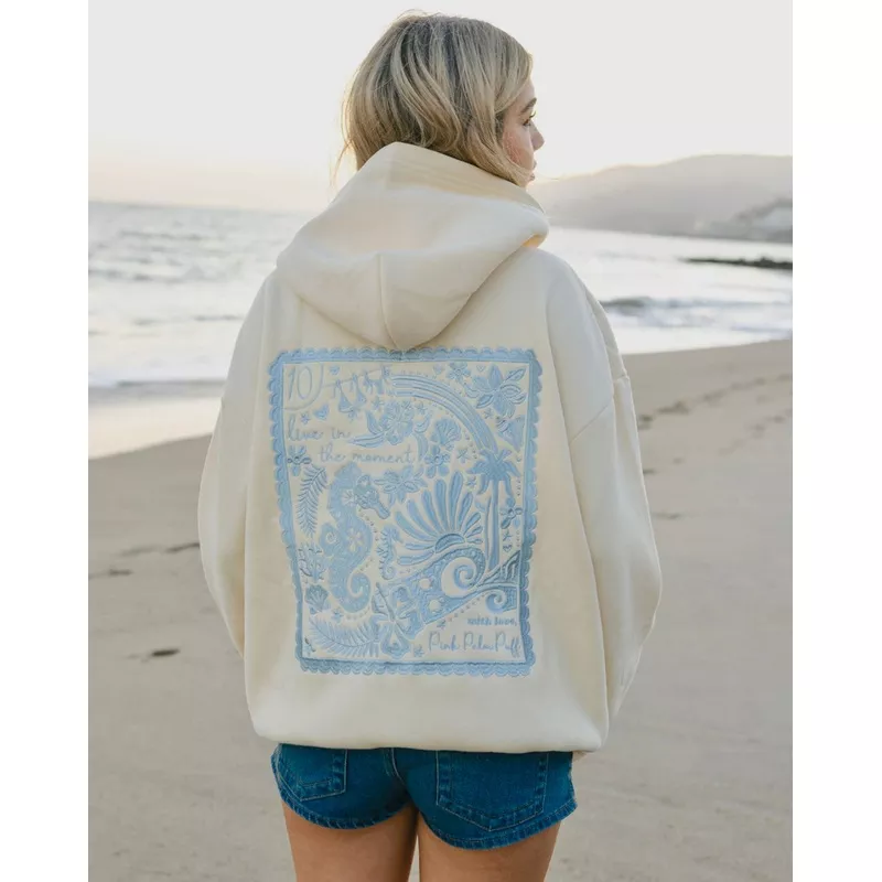 “Live in the Moment” Hoodie in Sand