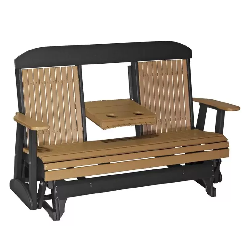 LuxCraft Classic Highback Console 5ft. Recycled Plastic Patio Glider