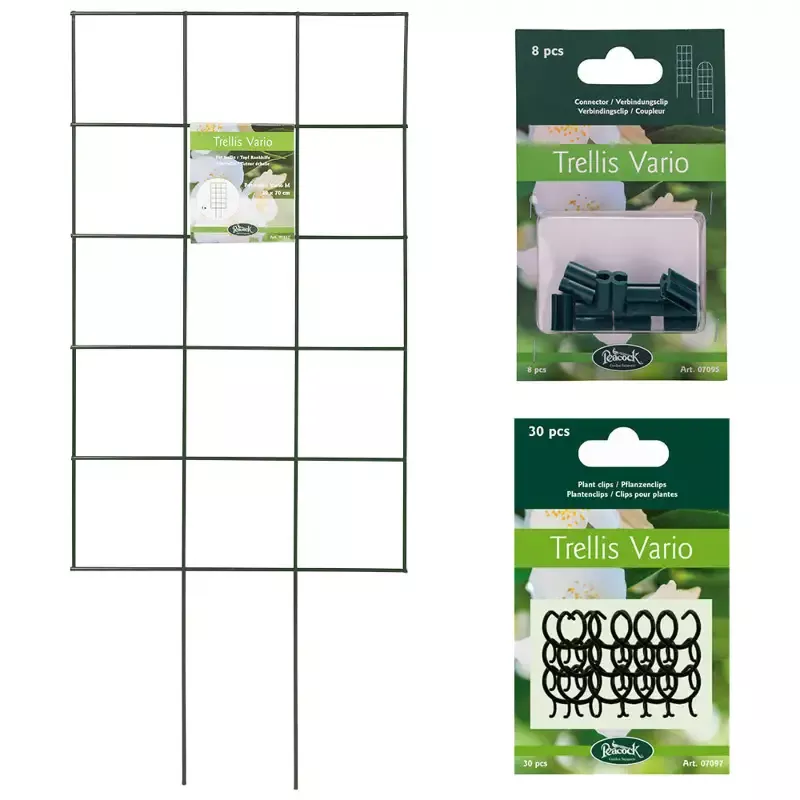 Medium Grid 27.5″ Galvanized Steel Plant Trellis Kit – Sturdy & Versatile Support for Climbing Plants