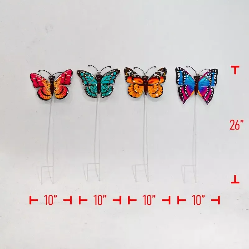 Medium Metal Butterfly on Pole