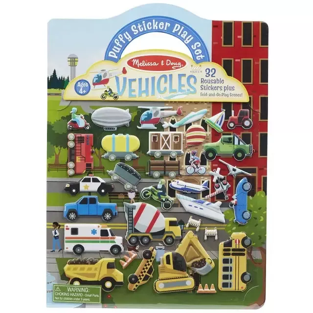 Melissa & Doug Puffy Sticker Play Set – Vehicles