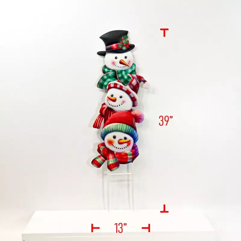 Metal Christmas Stacked Snowmen