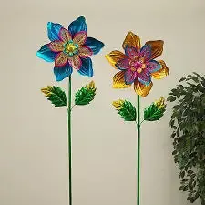 Metal Flower Wind Spinner