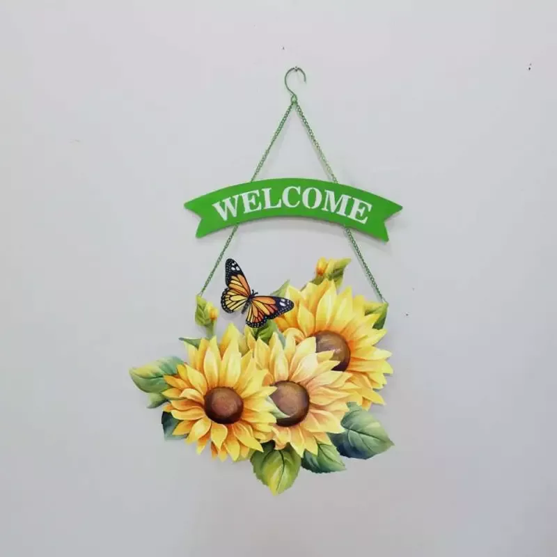 Metal Hanging Sunflower with Butterfly
