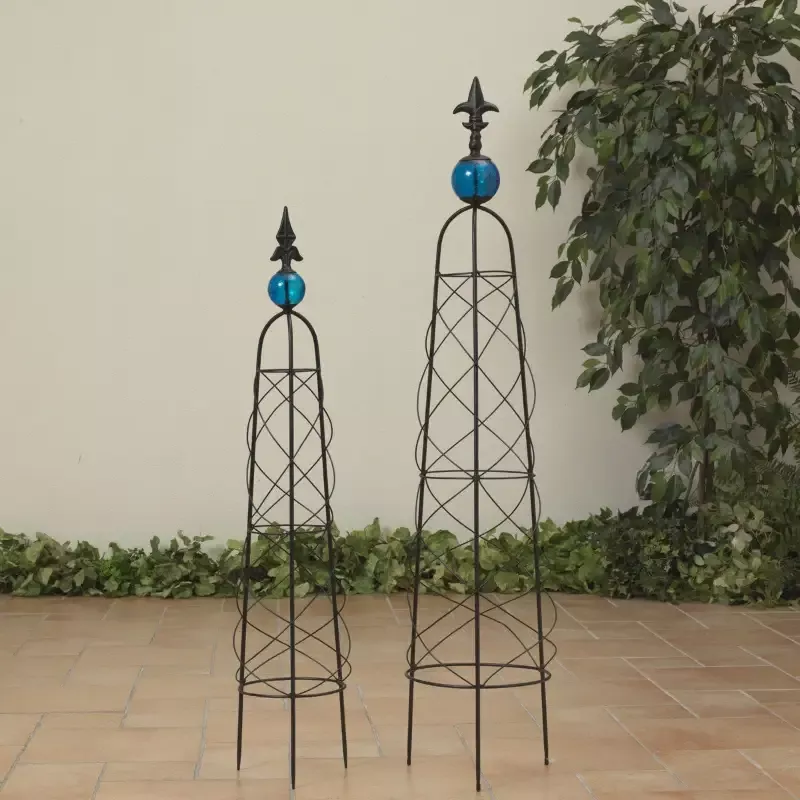 Metal Plant Stands with Glass Ball