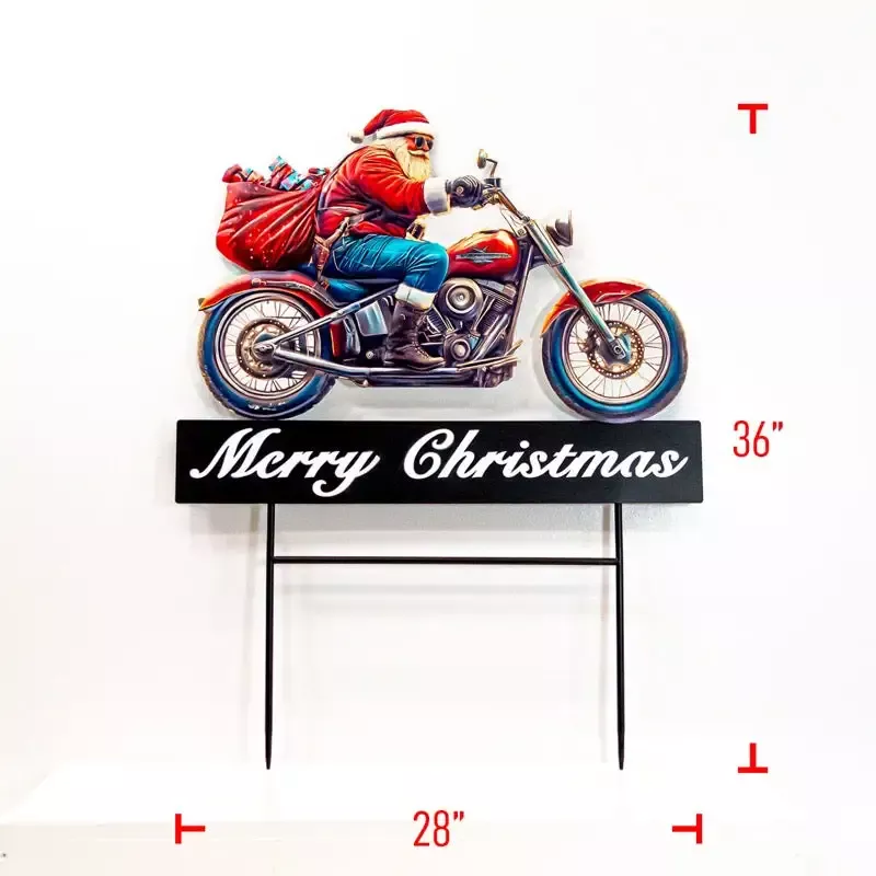 Metal Santa on Motorcycle