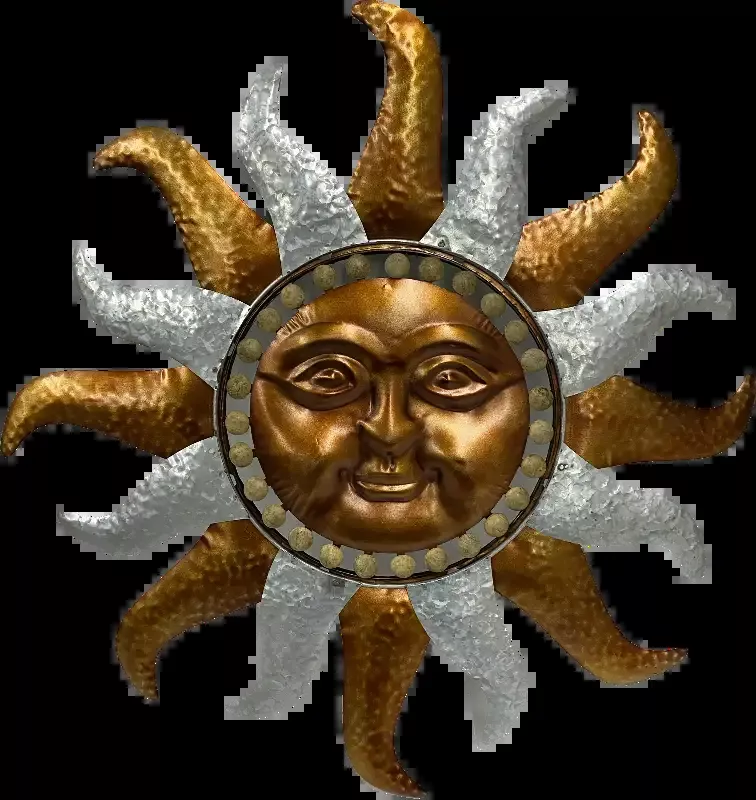 Metal Sun Face Wall Decor 29.5″ Diameter