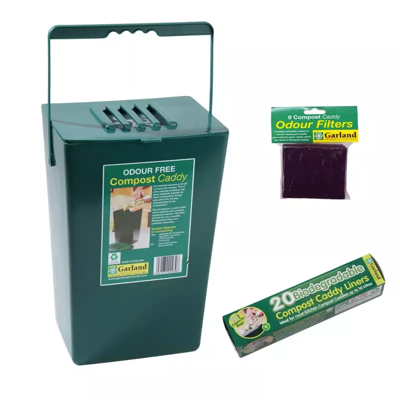 Midi 2.5 Gal Capacity Compost Caddy w/Replacement Filters & Biodegradable Bags