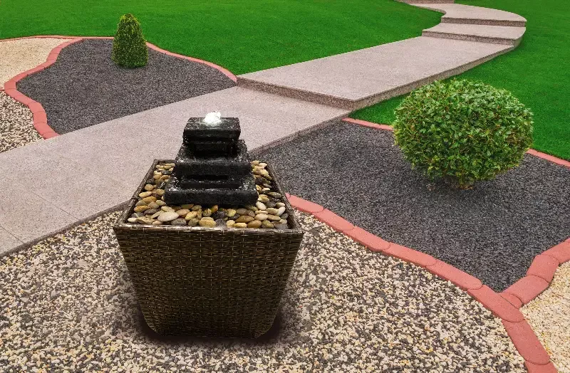 Modern Basket Granite Fountain Kit – Complete Water Feature with Light