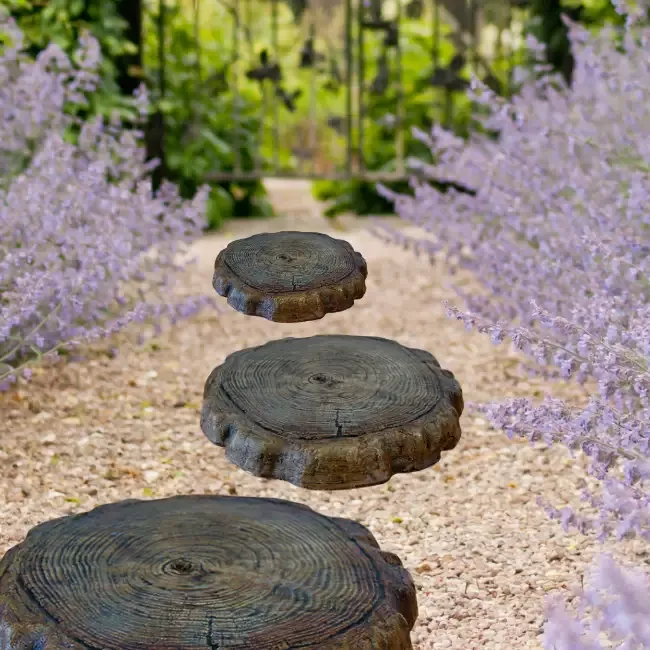 Natural Log Garden Pathway Stepping Stone