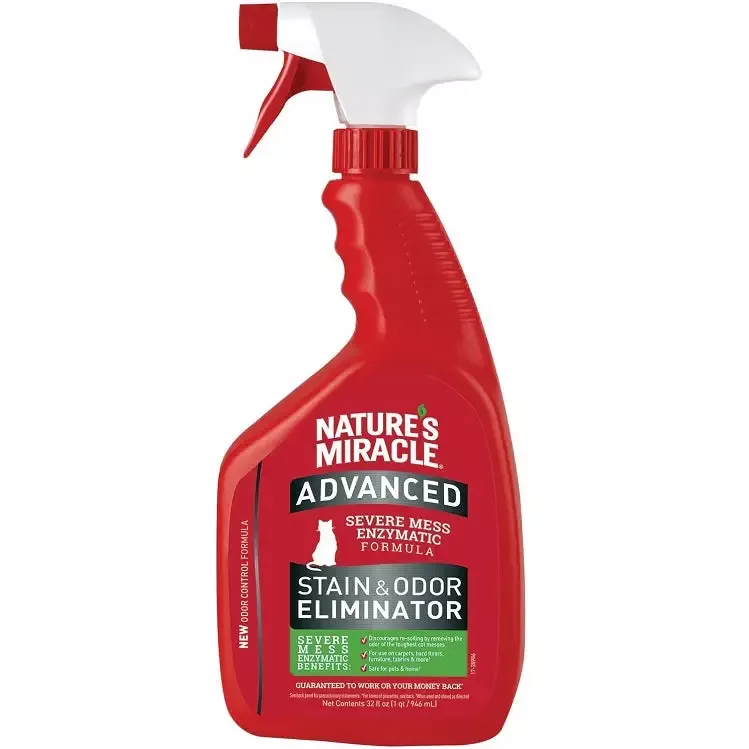 Nature’s Miracle Advanced Stain and Odor Eliminator for Cats- 32 oz. Spray Bottle