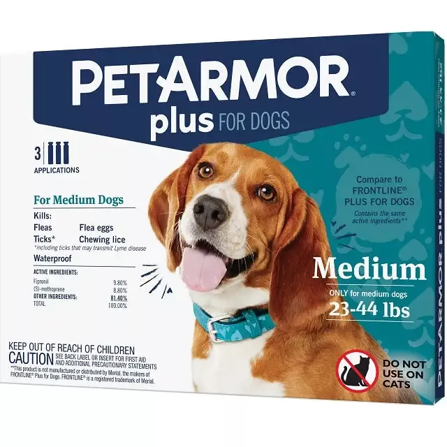 PetArmor Plus Flea & Tick Topical for Dogs 3-Pack, 23-44 lbs