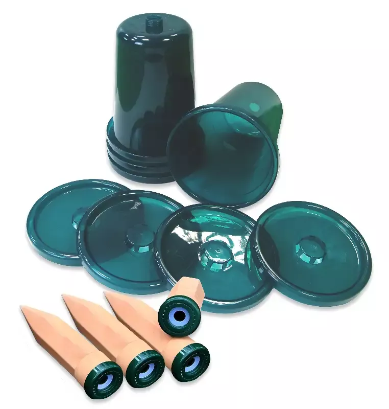 Plant Watering System HYDRO CUP – 4 pcs, Clay Spikes with Cup Attachment