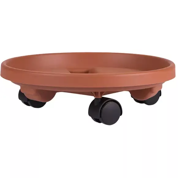 Plastic Plant Caddy, 12″ Round – Terra Cotta Color