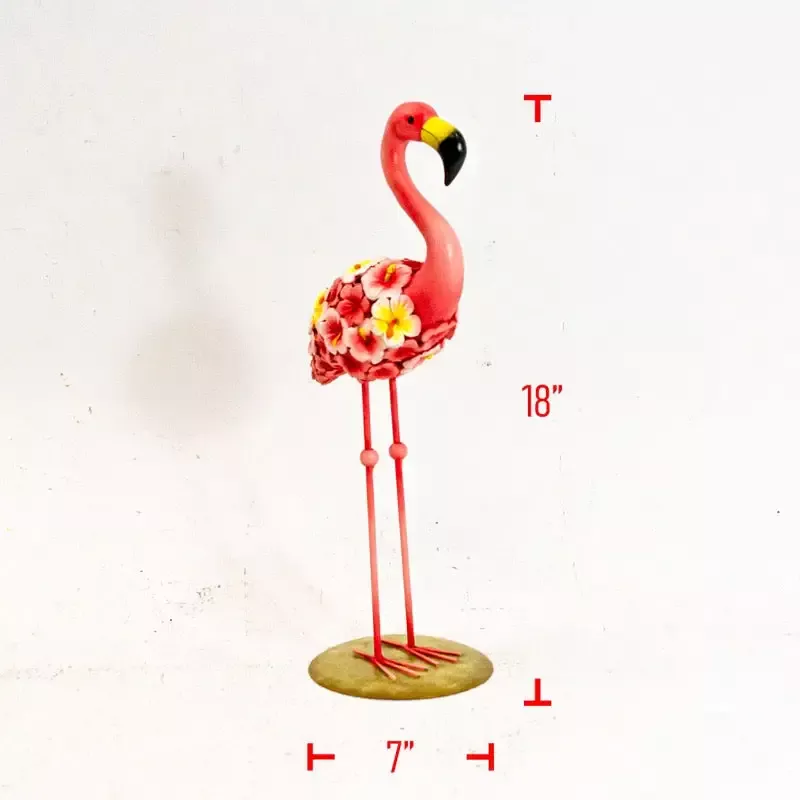 Poly Flamingo with Flowers