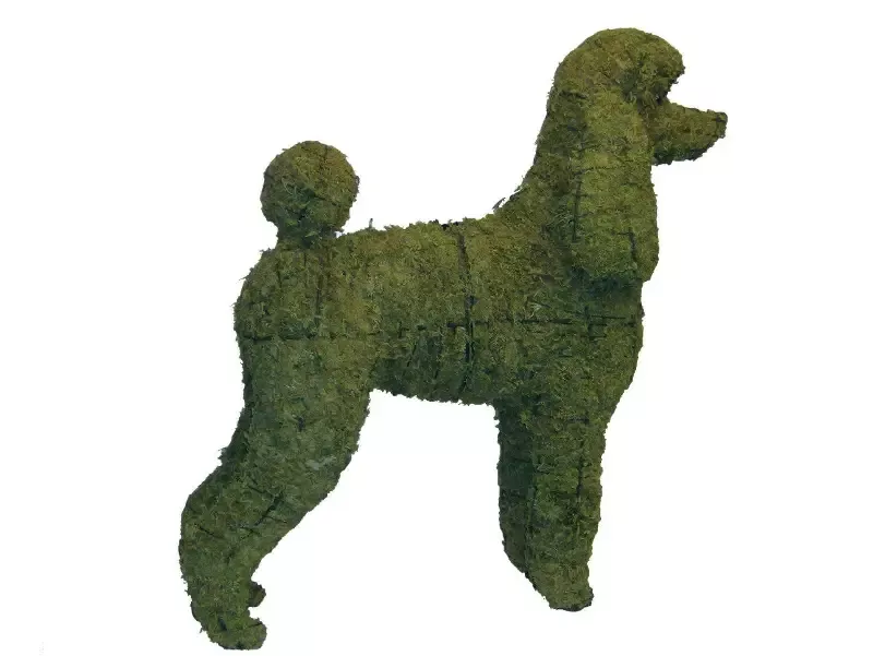 Poodle 17″ or 32.5″ Topiary Sculpture – Wire Frame, Moss Filled or Lighted
