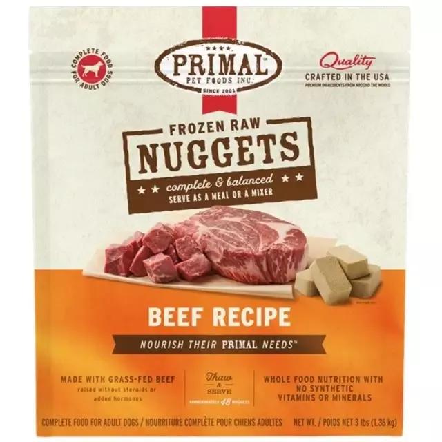 Primal Raw Frozen Nuggets Beef Formula Dog Food