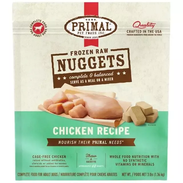 Primal Raw Frozen Nuggets Chicken Formula Dog Food