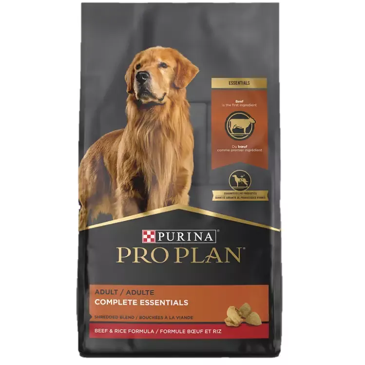 Purina Pro Plan Complete Essentials Adult Shredded Blend Beef & Rice Formula Dry Dog Food