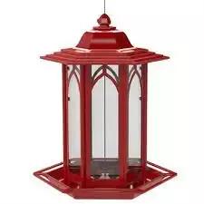 Red Metal Window Gazebo Feeder