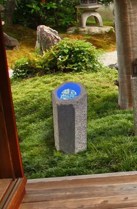 Rolling Ball Granite Column – Stone Water Feature with Smooth Granite