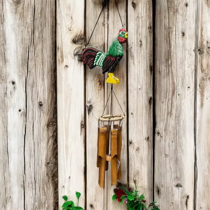 Rooster Bamboo Wind Chime