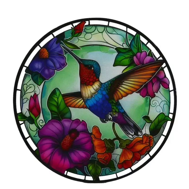 Round Metal Bird Wall Hanger