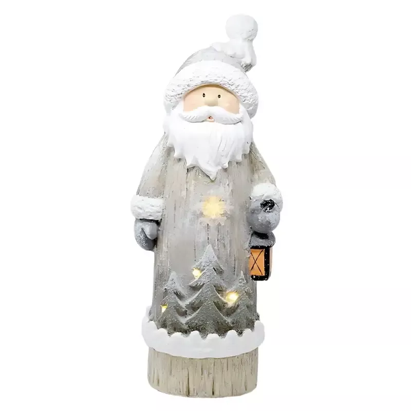 Santa Door Greeter with LED Lantern | Holiday Porch Decor
