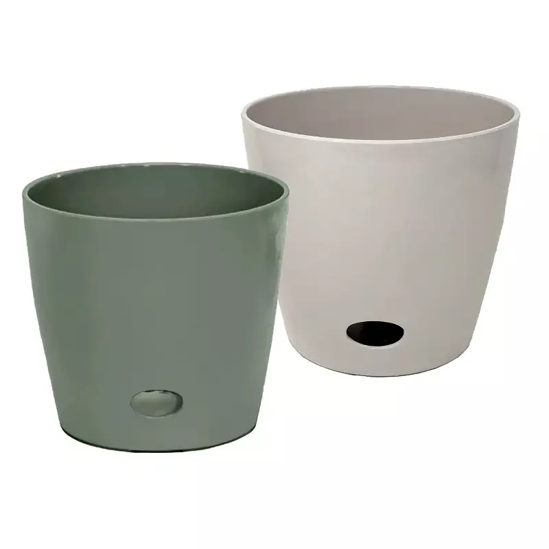 Self-Watering Plant Pot Set of 2 – 10″ Sage Green & 10″ Cream