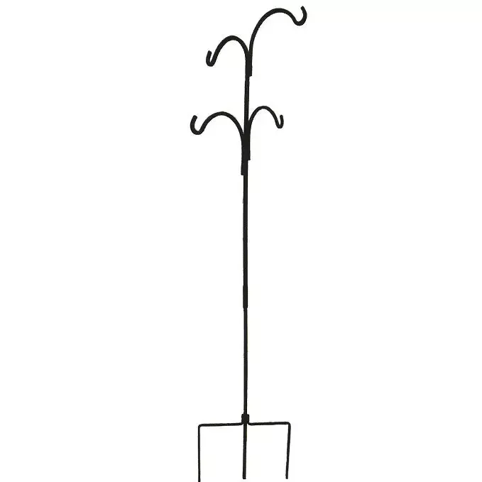 Shepherd’s Hook, Quad Magnum 90″ Black Wrought Iron