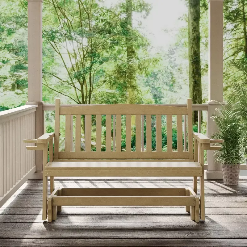 SimplyPoly Amish Made Mission Recycled Plastic Porch Glider