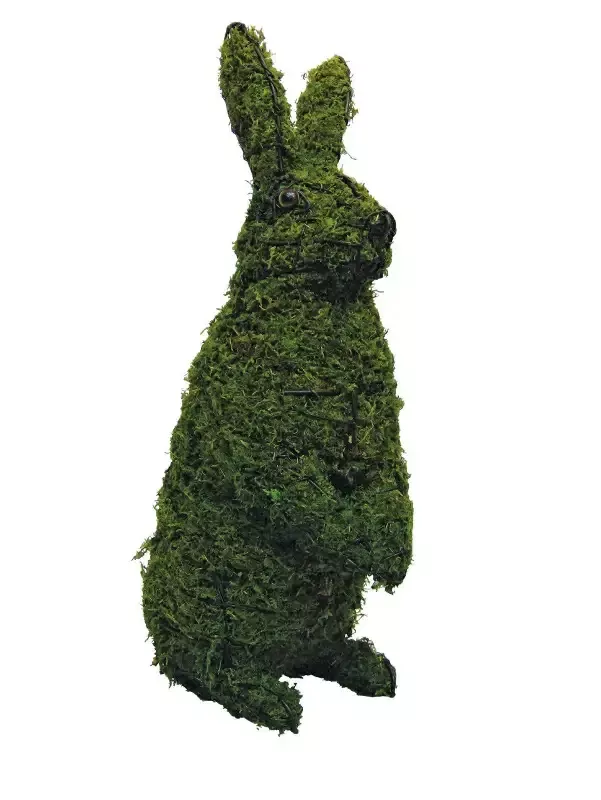 Sitting Upright Rabbit 13″, 21″ and 34″ Topiary Sculpture – Wire Frame or Moss Filled