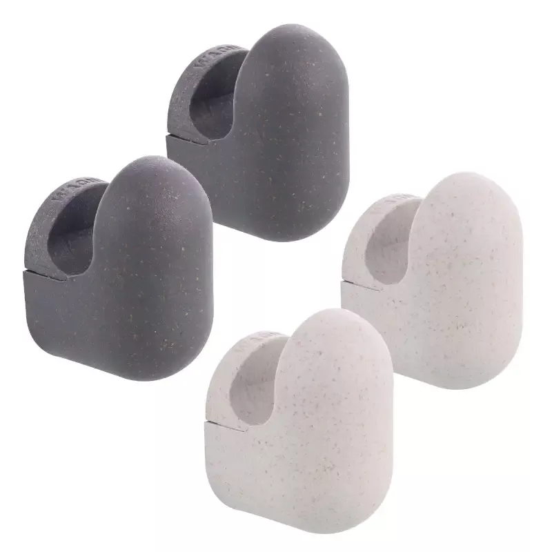 Small Slate/Light Gray Pill Design Multipurpose Wall Hooks 4 Pack