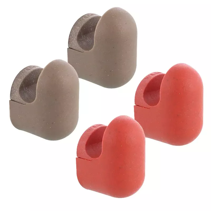 Small Taupe/Red Pill Design Multipurpose Wall Hooks 4 Pack