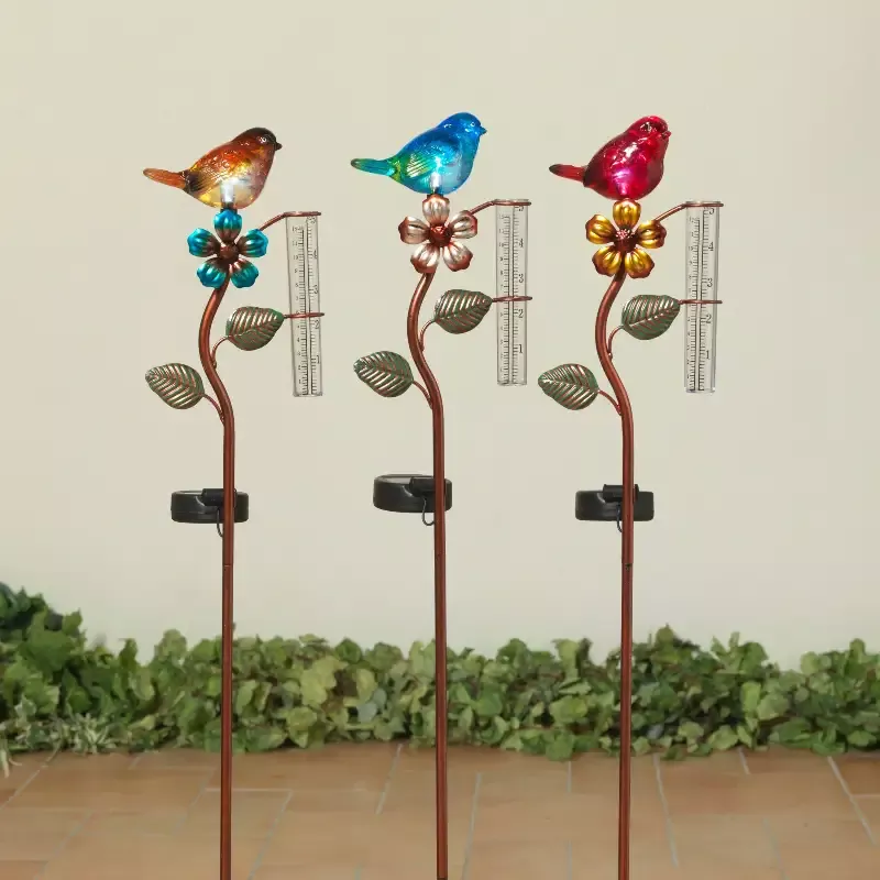 Solar Lighted Bird Yard Stake